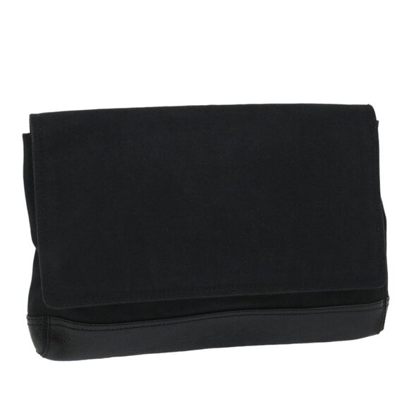 BALENCIAGA Clutch Bag Canvas Black Auth bs9026 - Picture 1 of 15